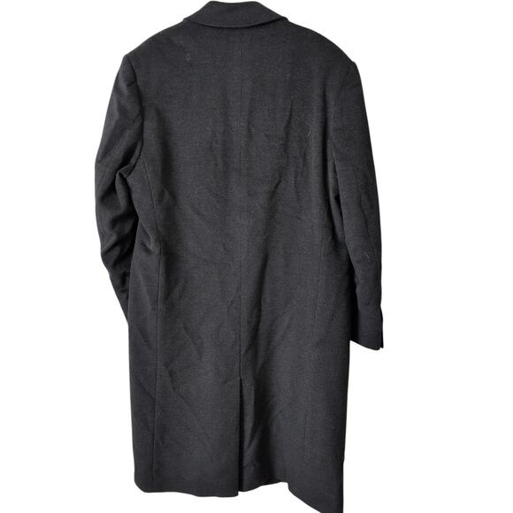 Jacob Siegel Men's Trench Coat 44L Colombo Wool Cashmere Gray Italy Overcoat - Picture 2 of 8